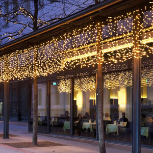 Cortina de luces LED - 1,5m x 90cm - 100 luces - Blanco cálido (1)