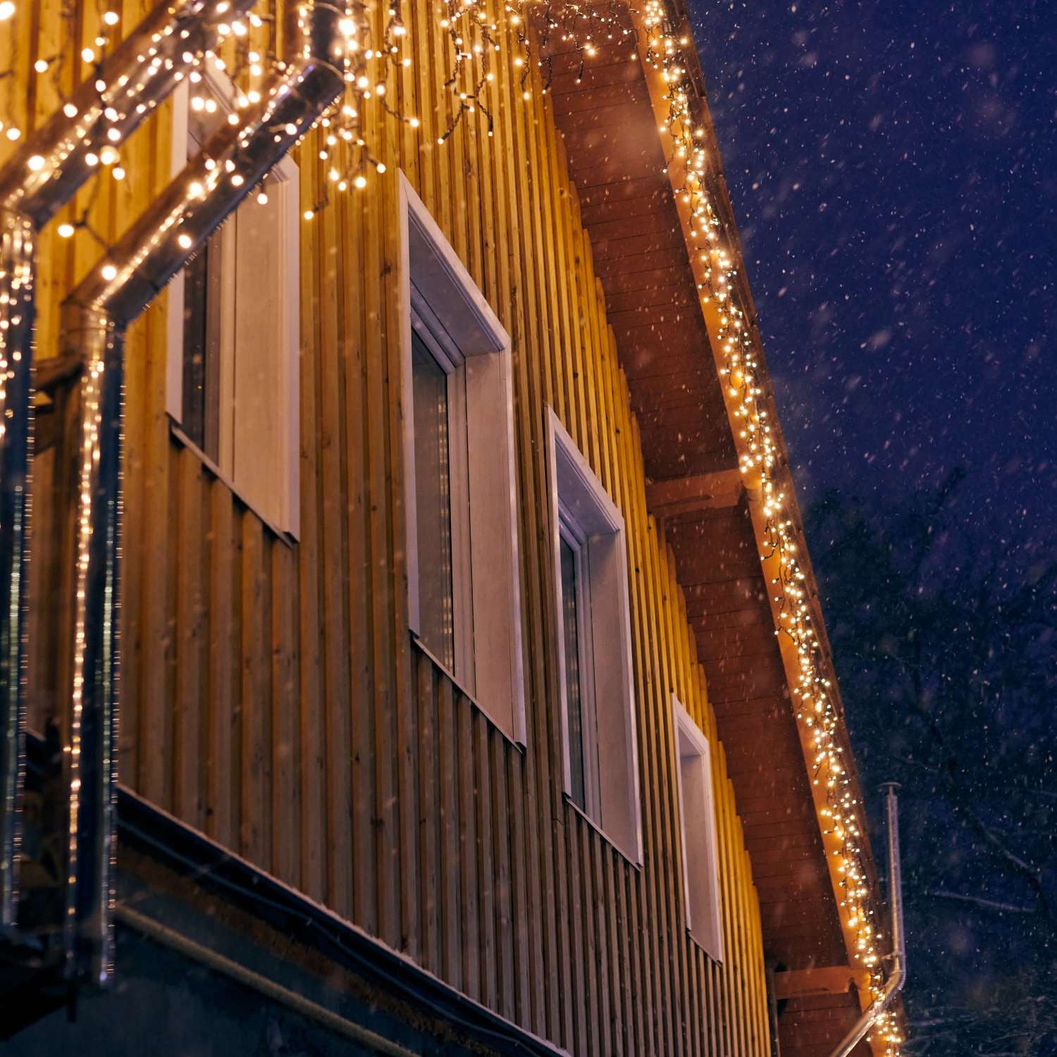 Cortina de luces LED - 1,5m x 90cm - 100 luces - Blanco cálido (3)