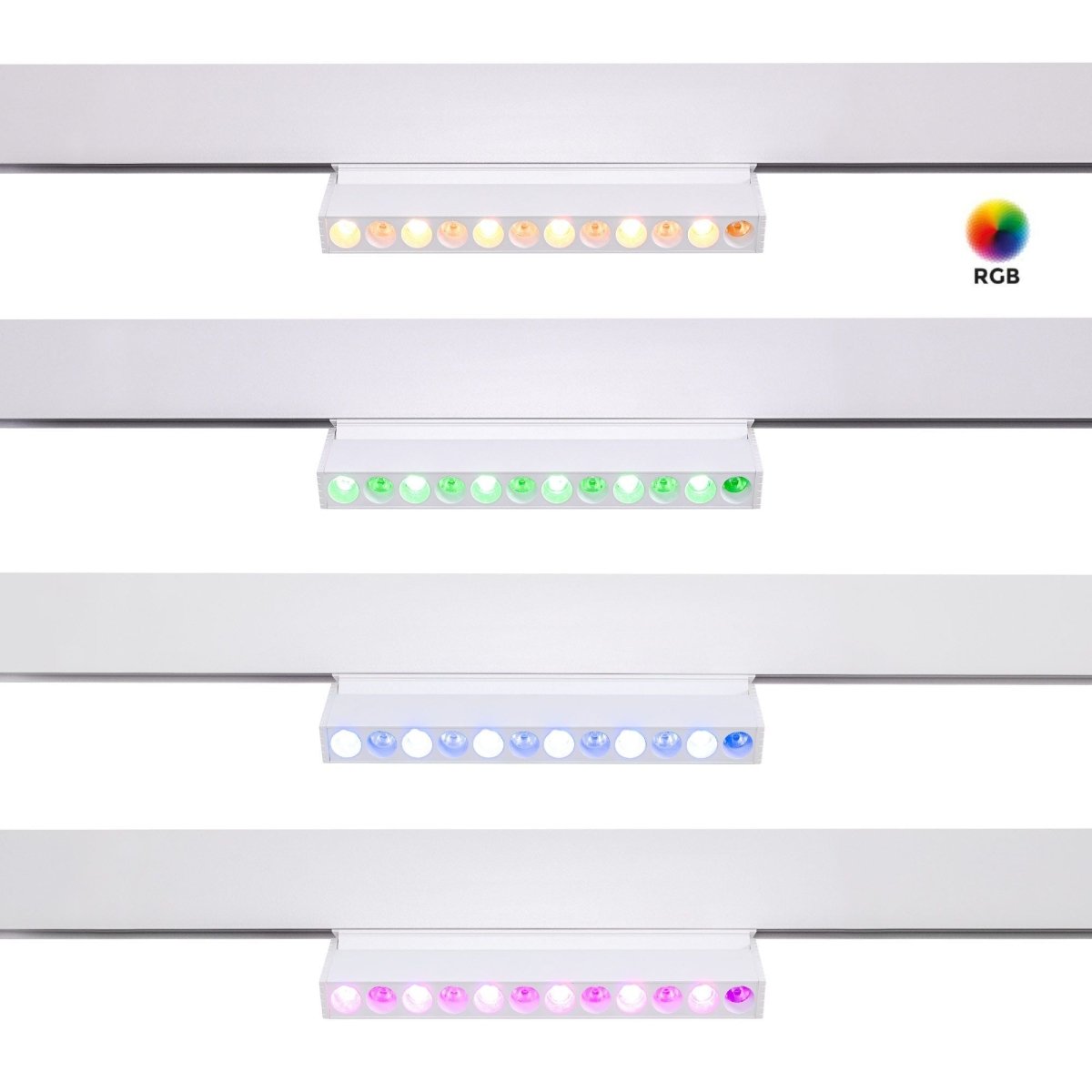 Luminaria lineal orientable para carril magnético RGB + CCT - 6W - UGR18 - Mi Light - Barcelona Led-