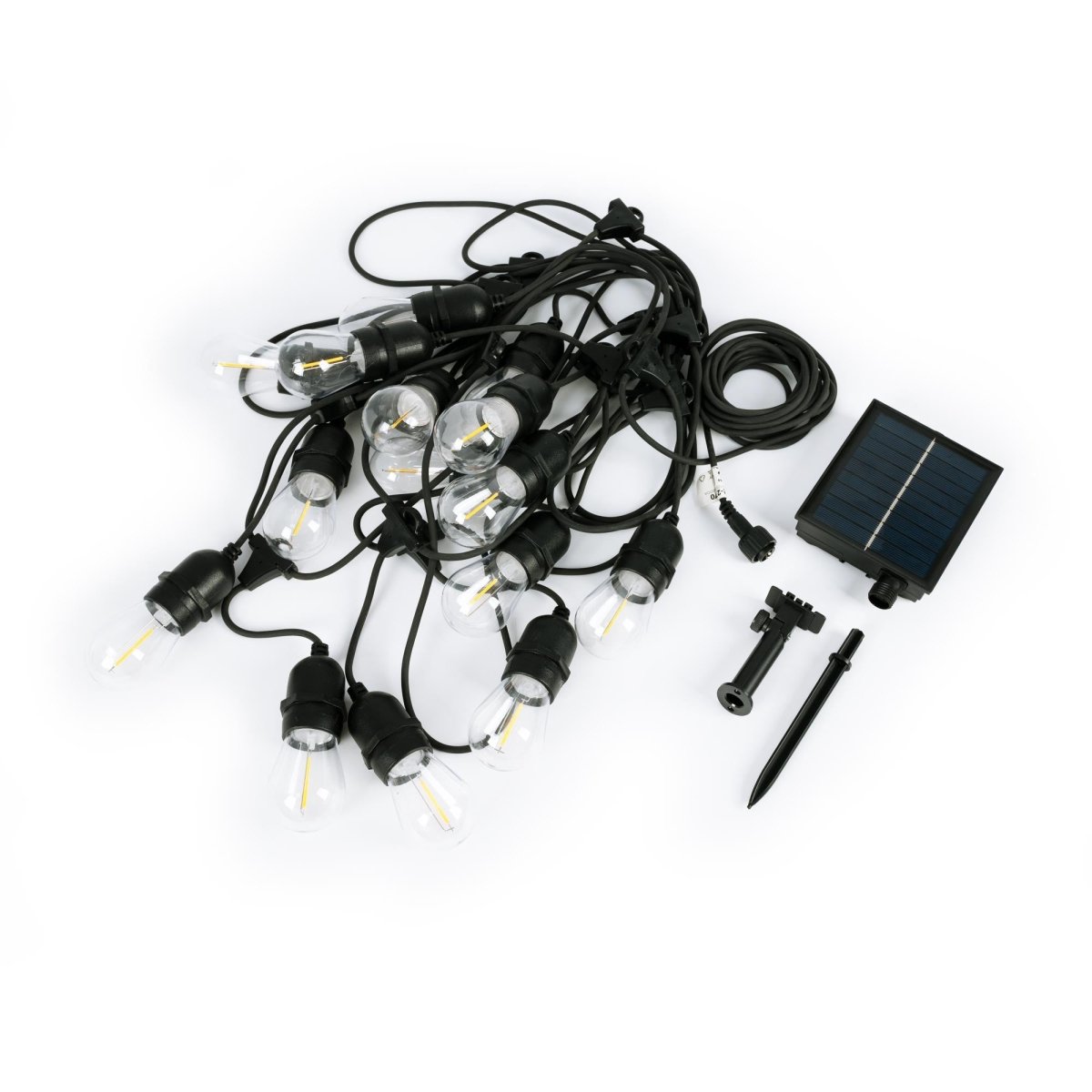 Guirnalda solar exterior - 15 Bombillas LED filamento E27 - IP44 - 10 metros - Barcelona Led-