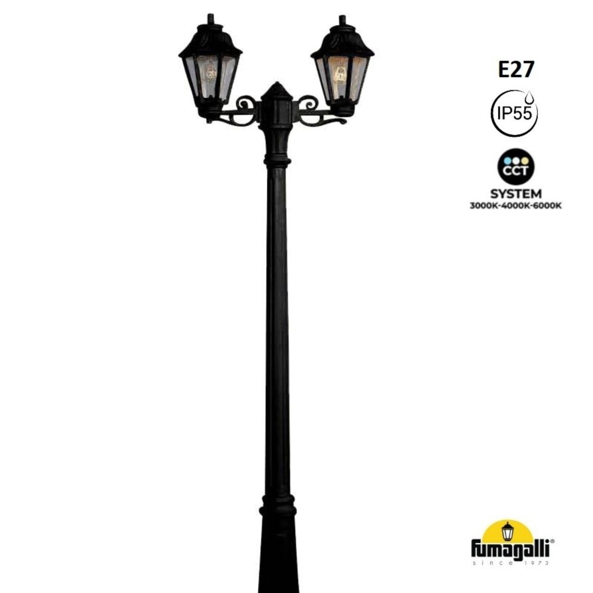 Farola doble exterior FUMAGALLI "Gigi Bisso/Anna" - 2x E27 - CCT - IP55 - Barcelona Led-