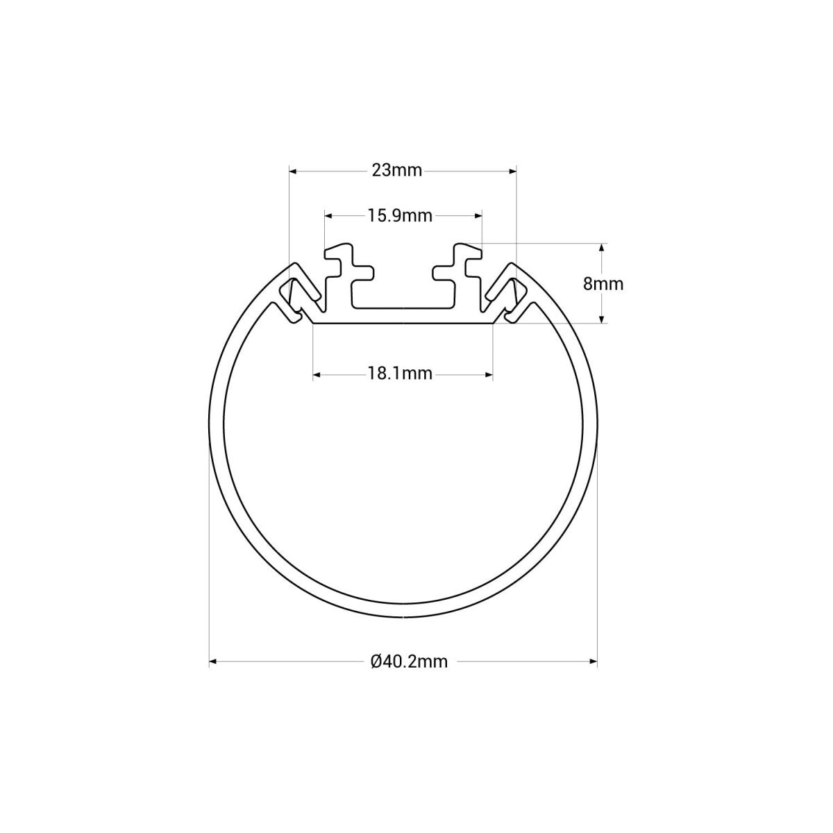 Perfil de aluminio para tira LED de suspensión o superficie - 23X8mm - 2metros - Barcelona Led-