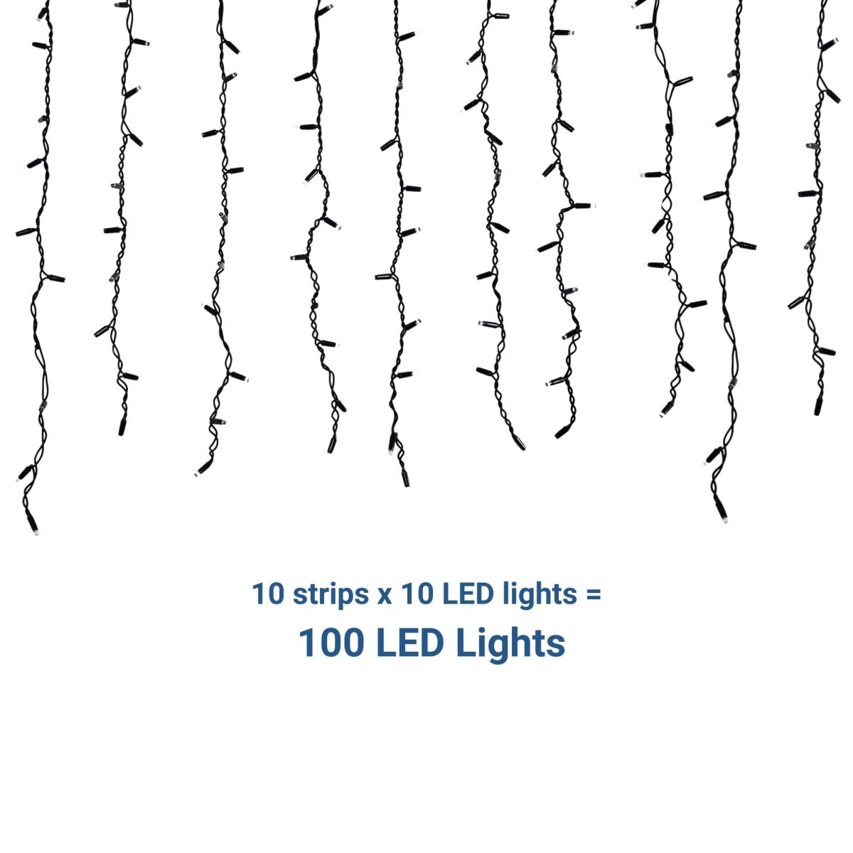 Cortina de luces LED - 1,5m x 90cm - 100 luces - Blanco frío - Barcelona Led-