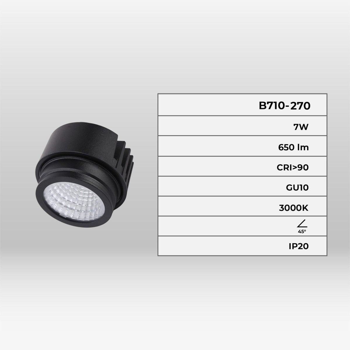 Módulo LED 7W para aro downlight MR16/GU10 - 45º - CRI 90 - Barcelona Led-