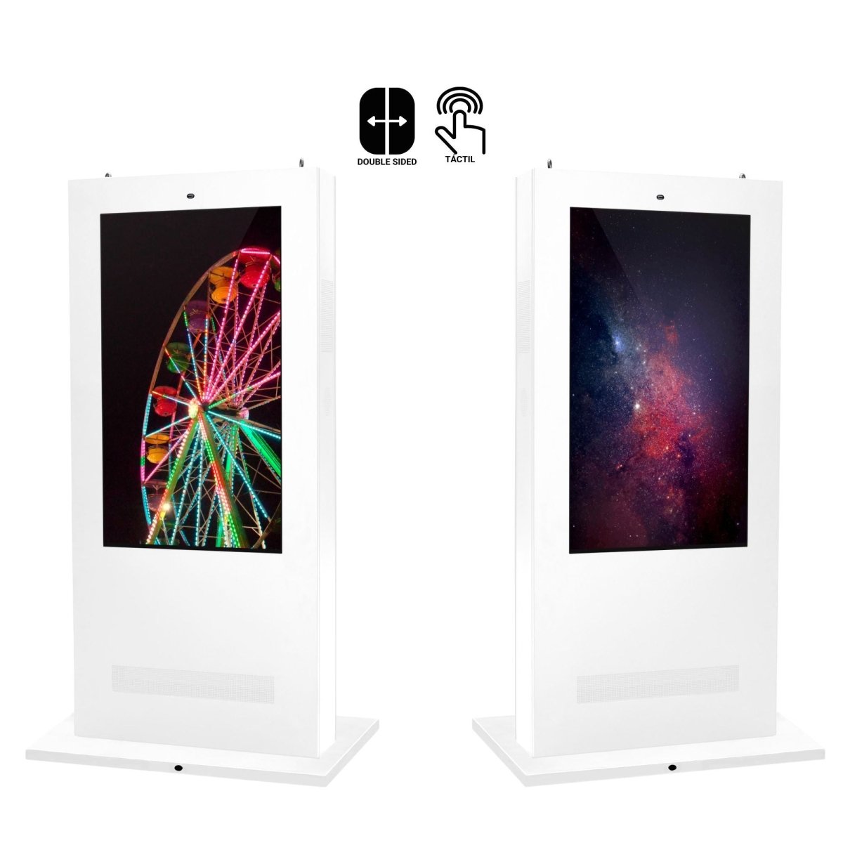 Tótem publicitario exterior pantalla LCD 55"- Doble cara - Táctil - Android- Blanco - Barcelona Led-Signage