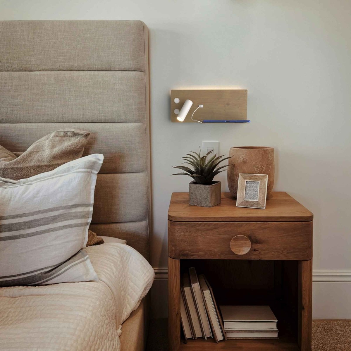 Pack x 2 - Aplique de pared para lectura con puerto USB "Kerta" - Iluminación doble - 3W+7W - Barcelona Led-Decoración