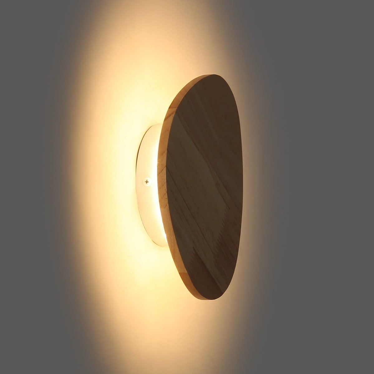 Aplique de pared madera "Eclipse 3" 8W - Luz cálida - Barcelona Led-Decoración