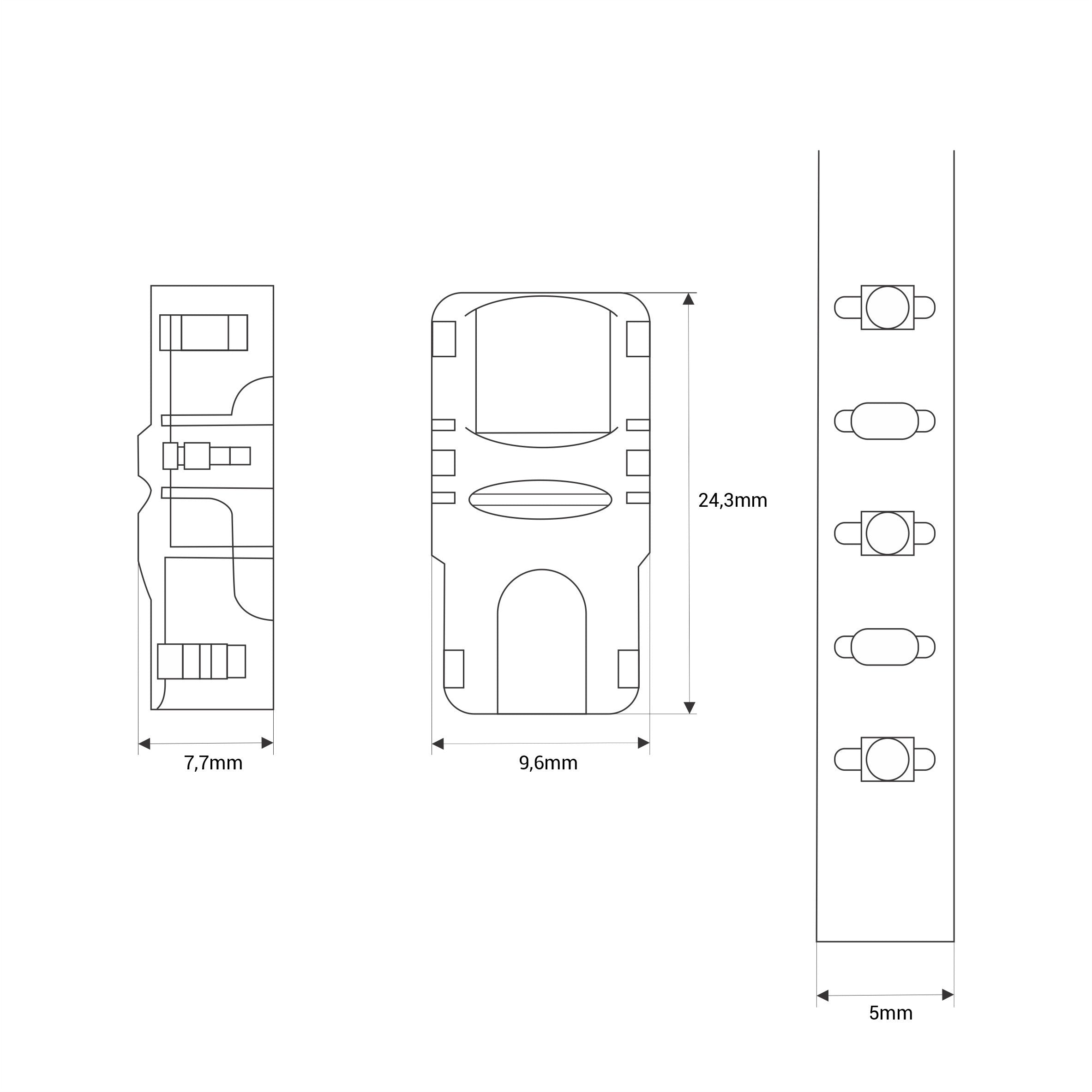 Conector Hippo Monocolor SMD Tira a Cable - PCB 5mm - 2 pines - IP20 - Máx. 24V (5)