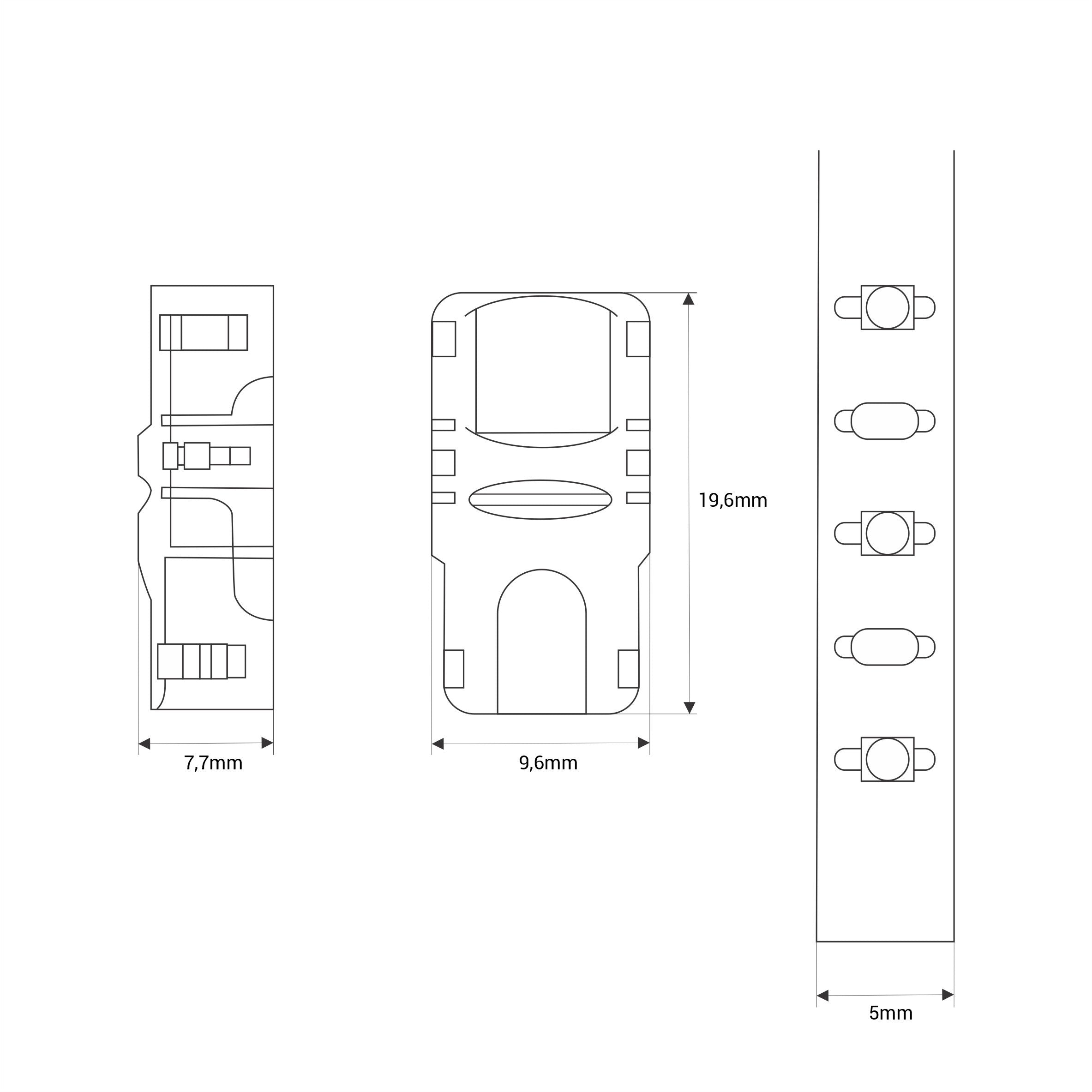 Conector Hippo monocolor SMD Tira a Tira - PCB 5mm - 2 pines - IP20 - Máx. 24V (4)
