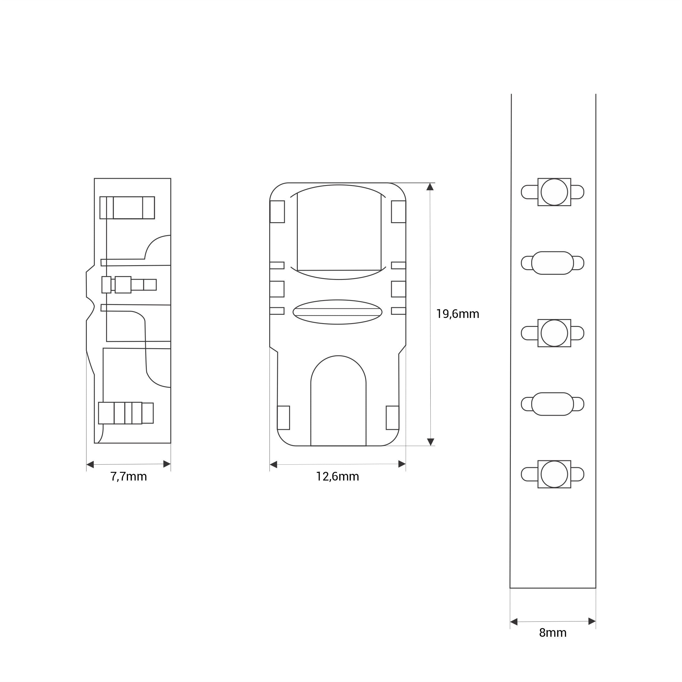 Conector Hippo monocolor SMD Tira a Tira - PCB 8mm - 2 pines - IP20 - Máx. 24V (5)