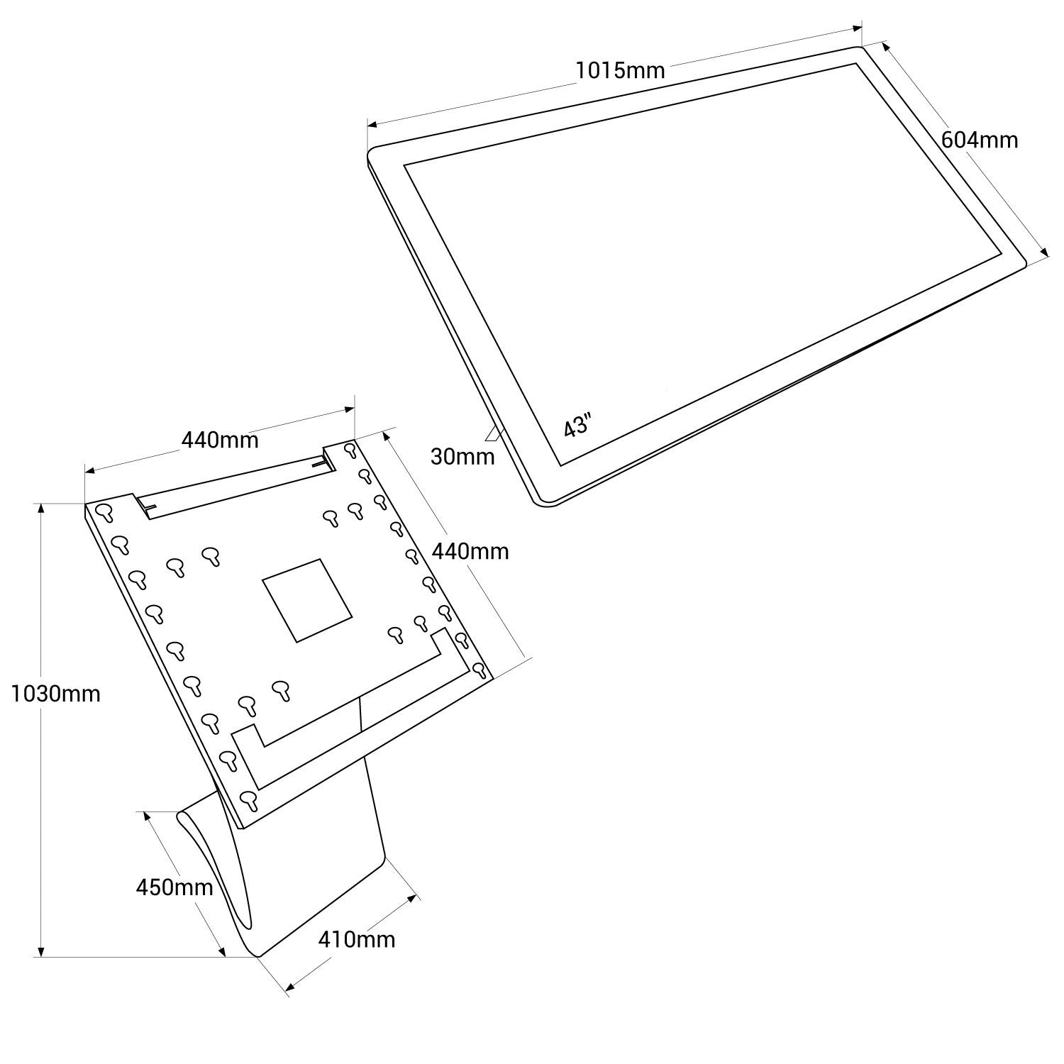 Display publicitario - Digital Kiosk 43" - Pantalla Táctil - Interior - 16GB - Base "S" (28)