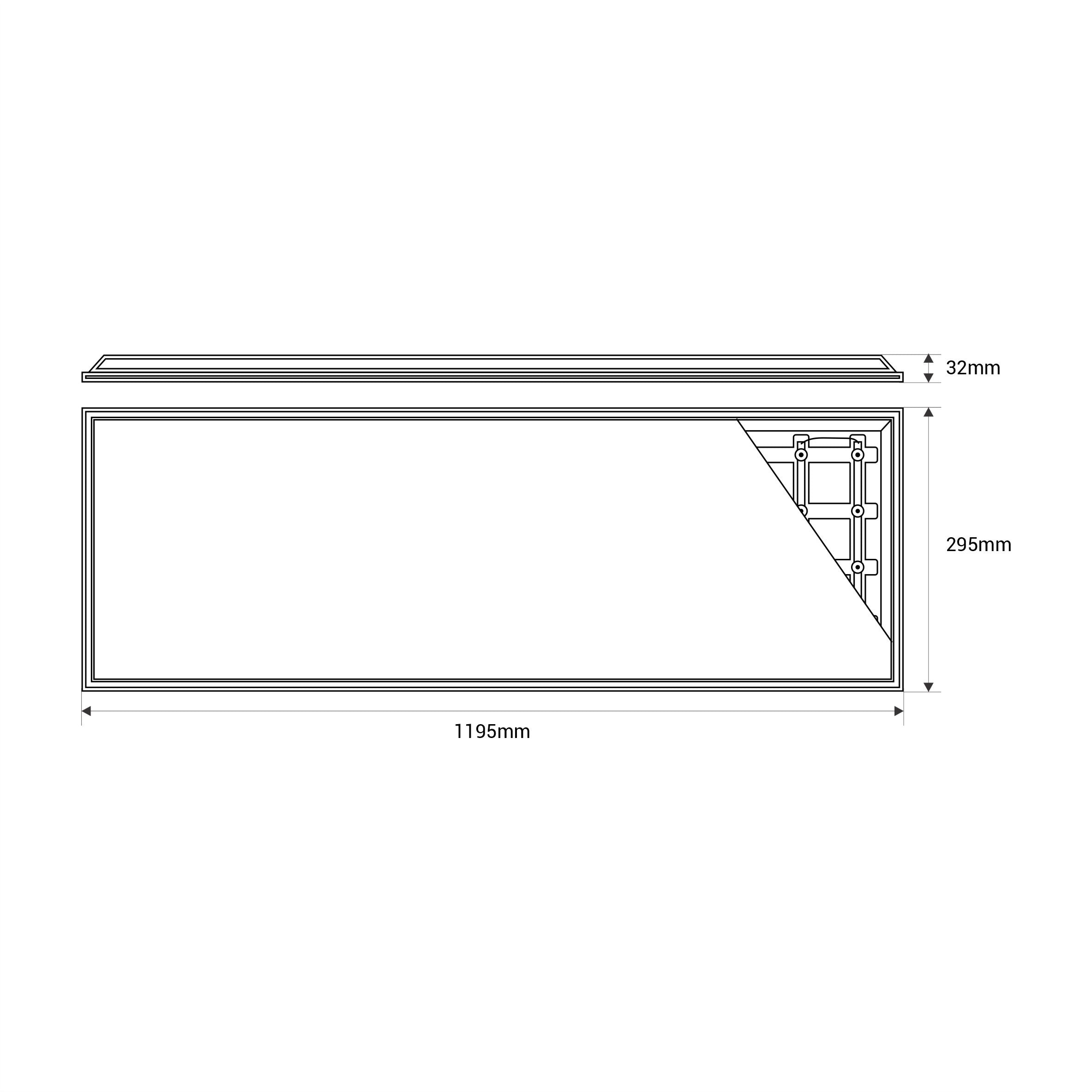 Panel LED empotrable Backlight 120x30cm 36W -135lm/W - UGR22 - Driver Philips - IP40 (5)