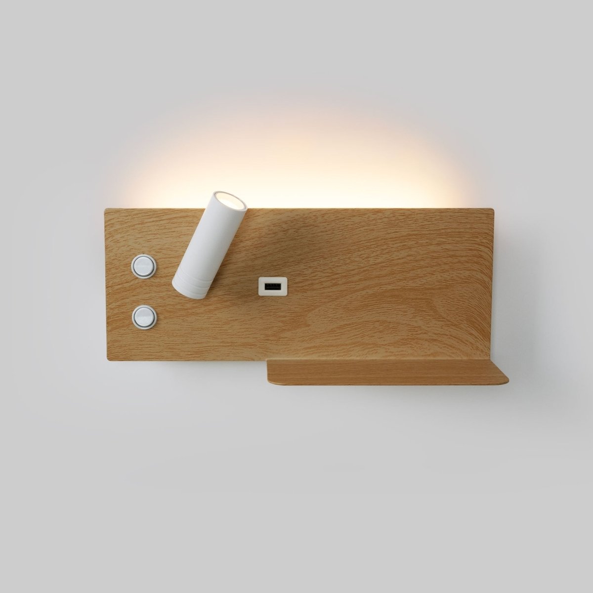 Aplique de pared para lectura con puerto USB "Kerta" - Iluminación doble - 3W+7W - Barcelona Led-Decoración