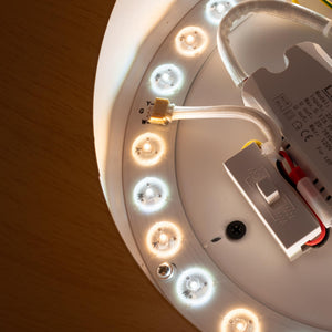 Lámpara de techo LED inclinada CCT 12W - Efecto madera - ø35cm (11)