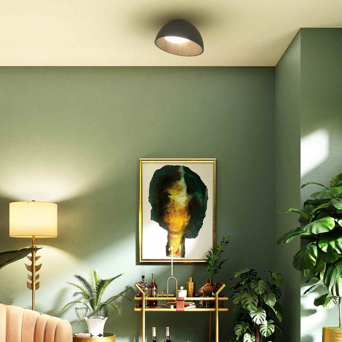 Lámpara de techo LED inclinada CCT 12W - Efecto madera - ø35cm - Barcelona Led-Decoración