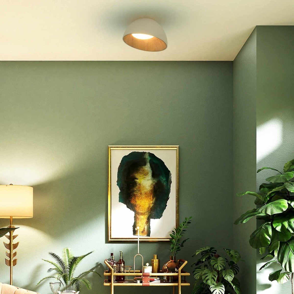 Lámpara de techo LED inclinada CCT 12W - Efecto madera - ø35cm - Barcelona Led-Decoración