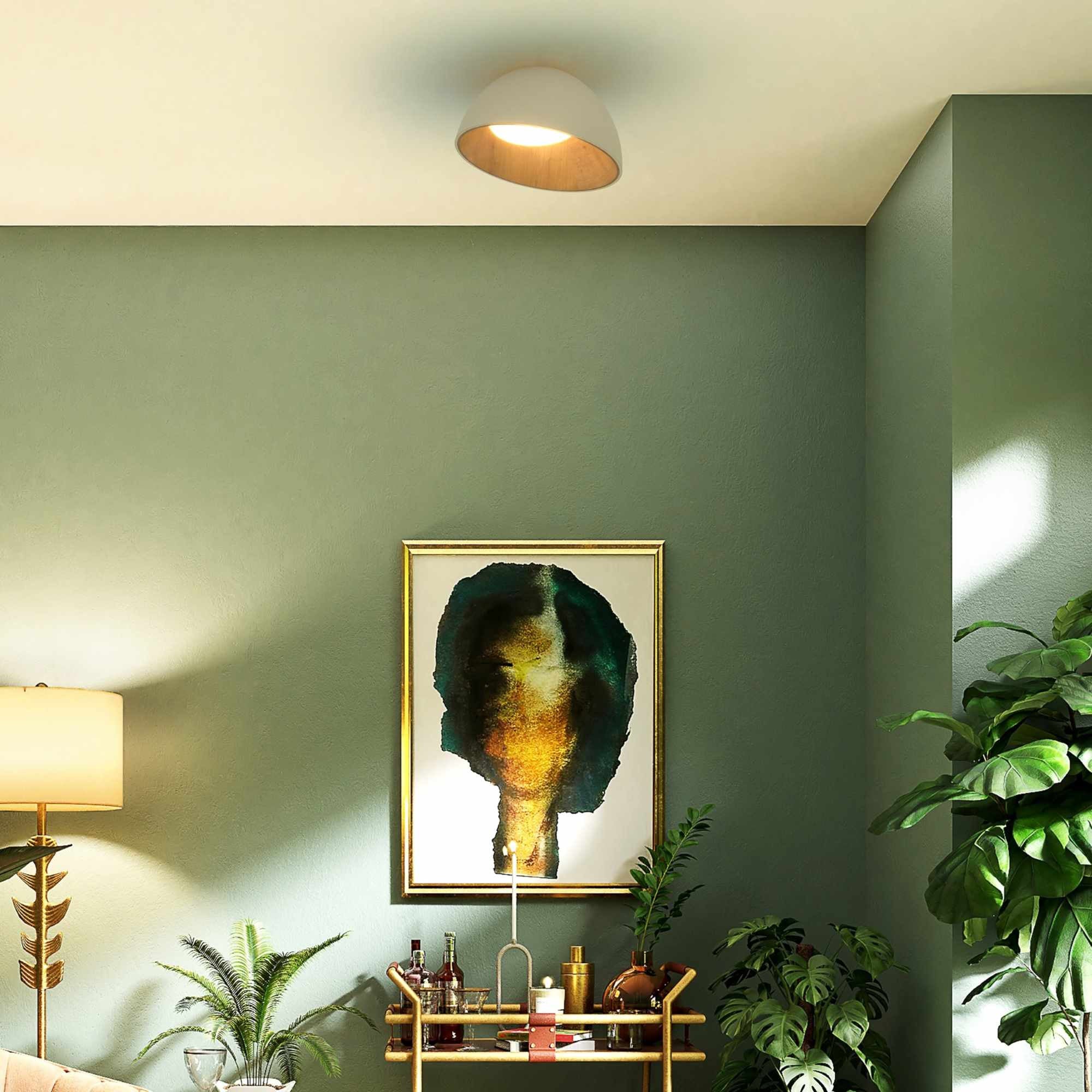 Lámpara de techo LED inclinada CCT 12W - Efecto madera - ø35cm (25)