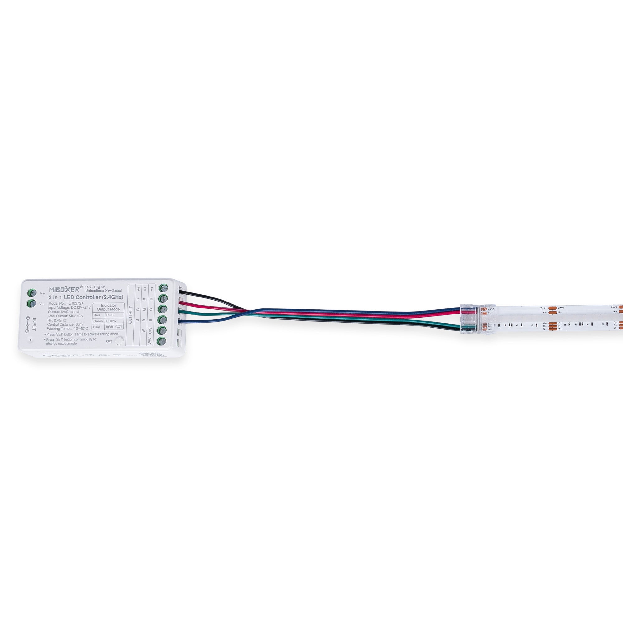 Conector Hippo RGB COB Tira a Controlador - PCB 12mm - 4 pines - IP20 - Máx. 24V (1)