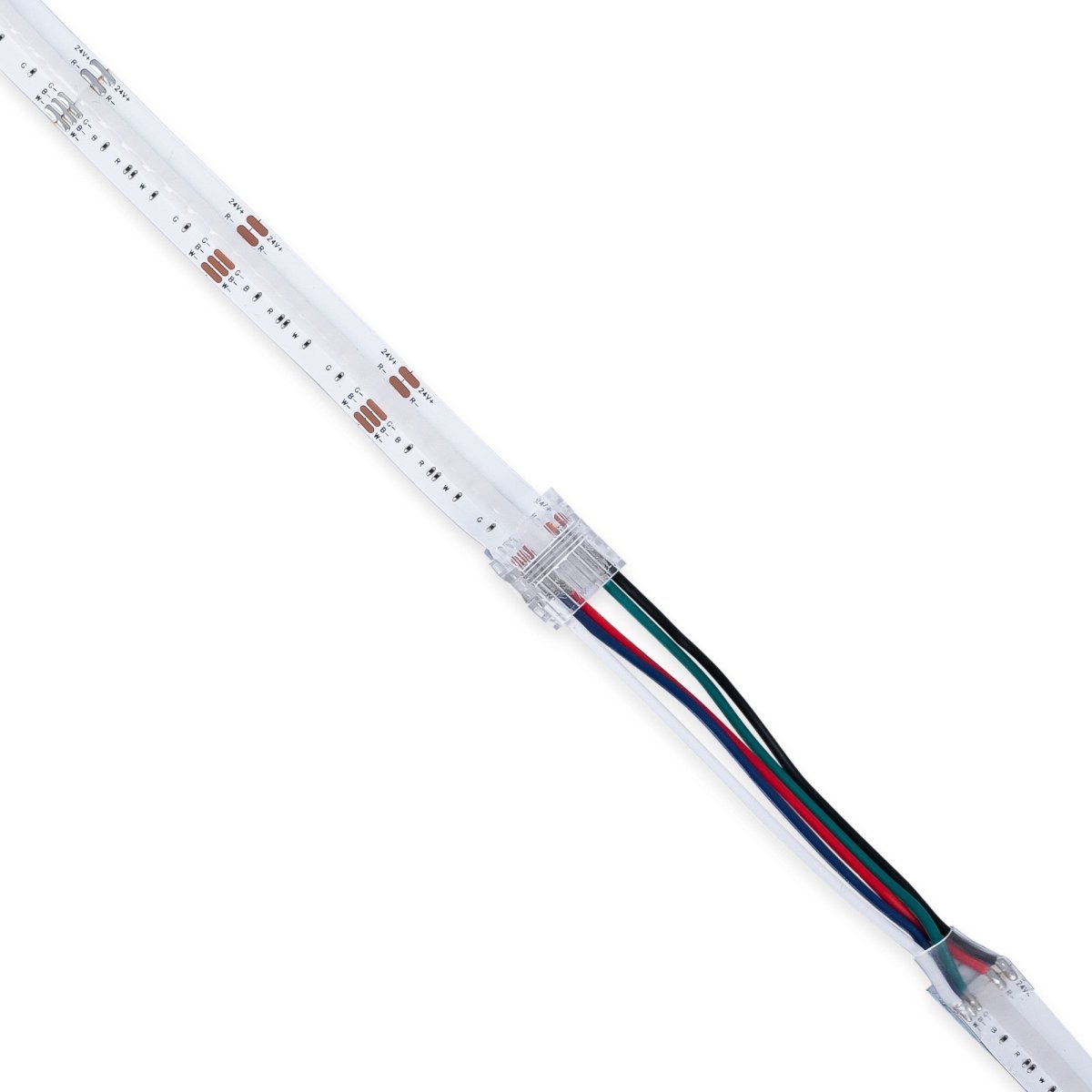 Conector Hippo RGBW COB Tira a Cable - PCB 12mm - 5 pines - IP20 - Máx. 24V - Barcelona Led-Accesorios