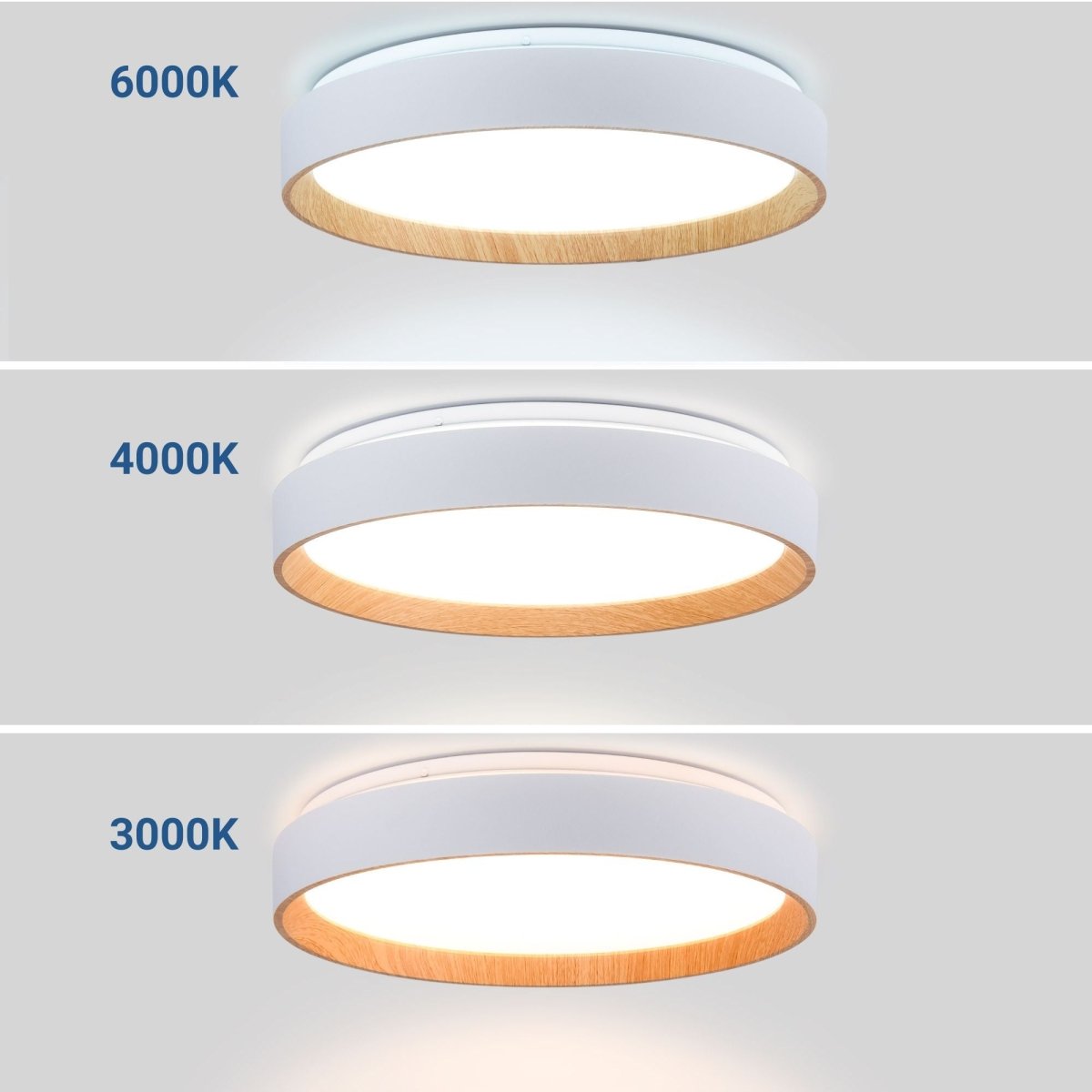 Lámpara de techo LED tipo plafón CCT 24W - Efecto madera - Ø40cm - Barcelona Led-