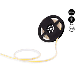 Tira LED COB 24V DC - 12W/m - 10mm - IP67 - Rollo de 5 metros - Corte cada 5cm (19)