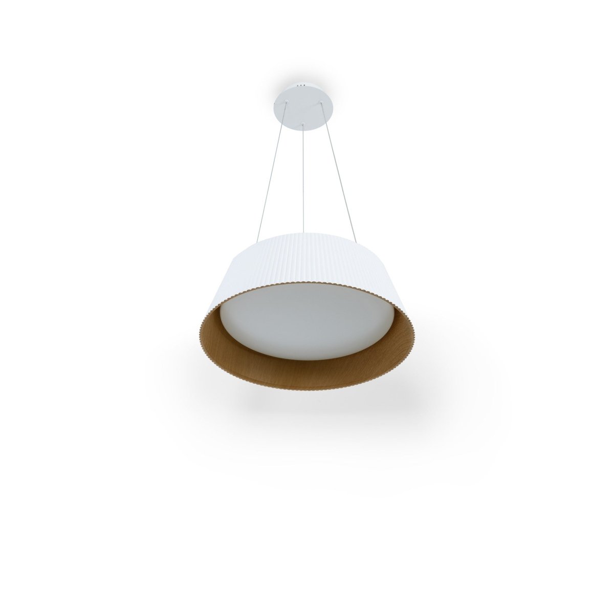 Lámpara colgante LED CCT 24W - Efecto madera - ø46cm - Barcelona Led-Decoración