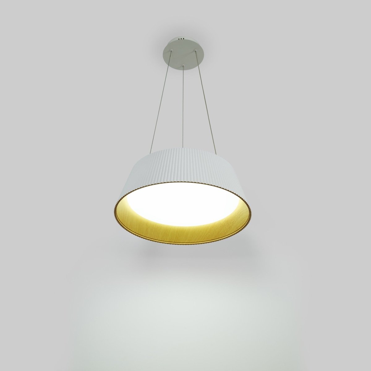 Lámpara colgante LED CCT 24W - Efecto madera - ø46cm - Barcelona Led-Decoración