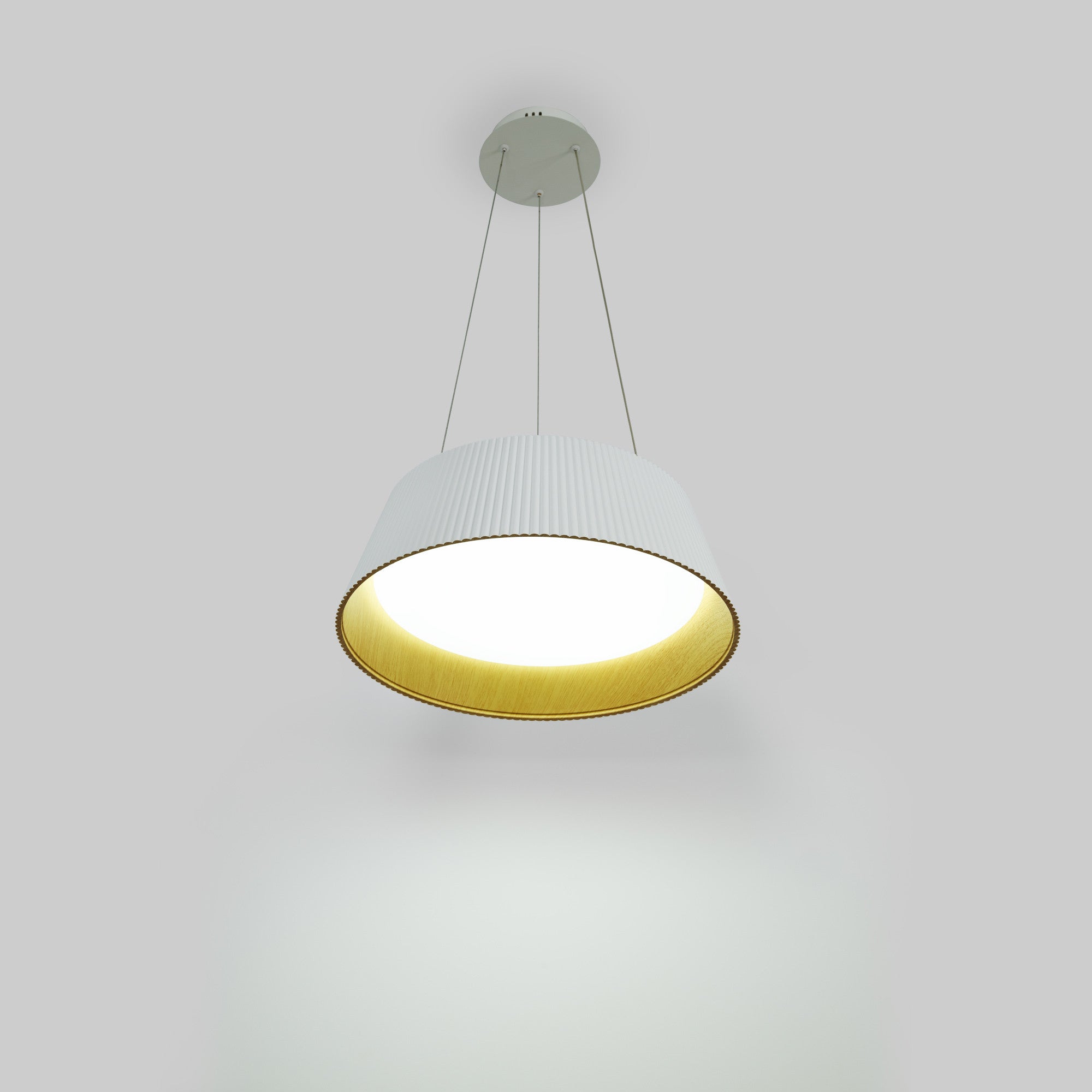 Lámpara colgante LED CCT 24W - Efecto madera - ø46cm (9)