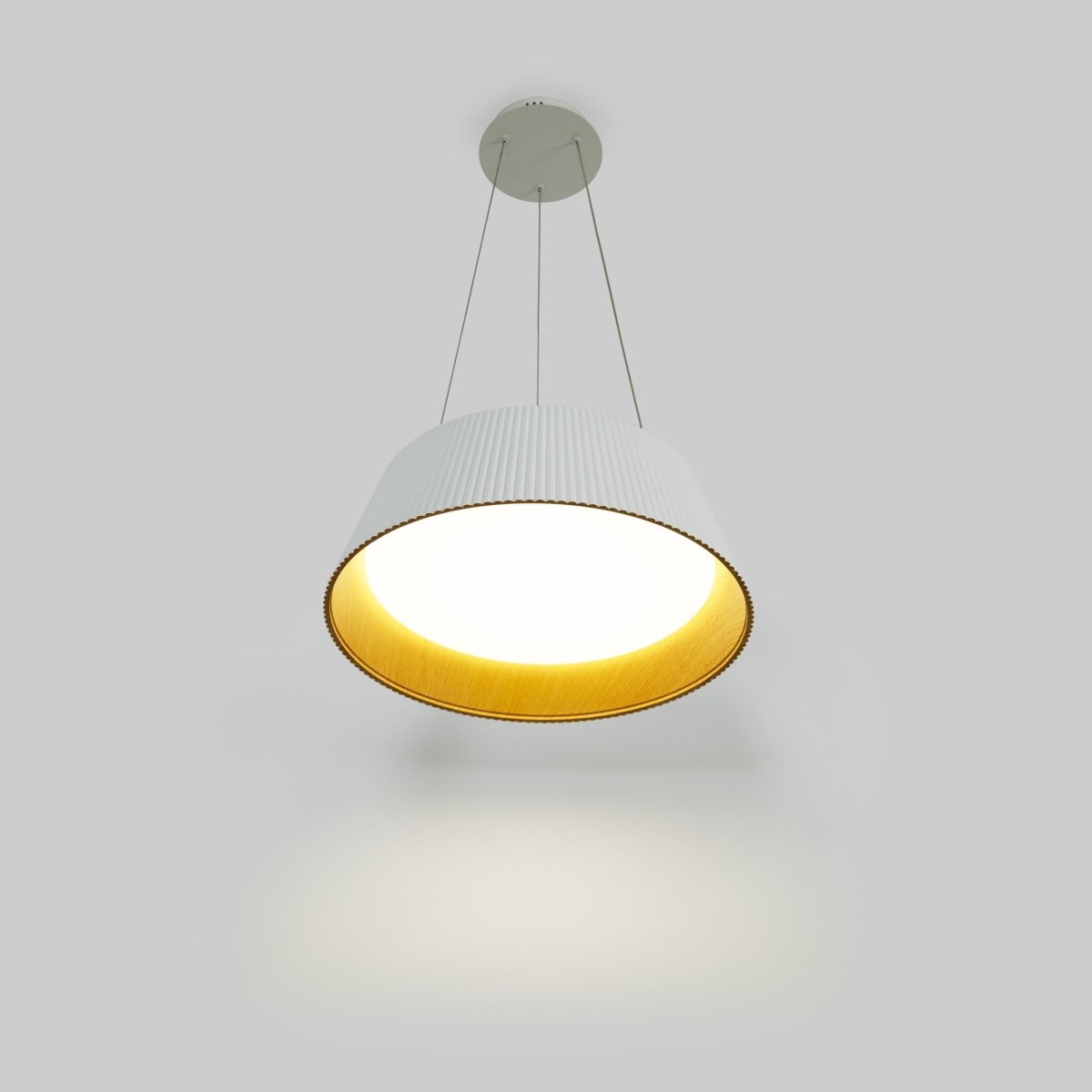 Lámpara colgante LED CCT 24W - Efecto madera - ø46cm - Barcelona Led-Decoración