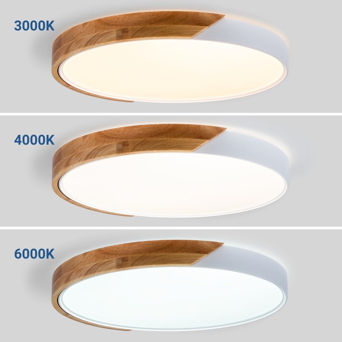 Plafón LED techo CCT 36W - Madera y Policarbonato- ø50cm - IP22 - Barcelona Led-