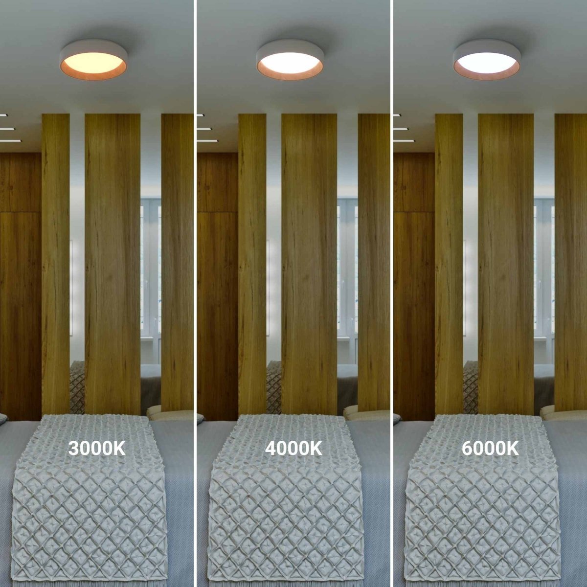 Lámpara de techo LED tipo plafón CCT 24W - Efecto madera - Ø40cm - Barcelona Led-
