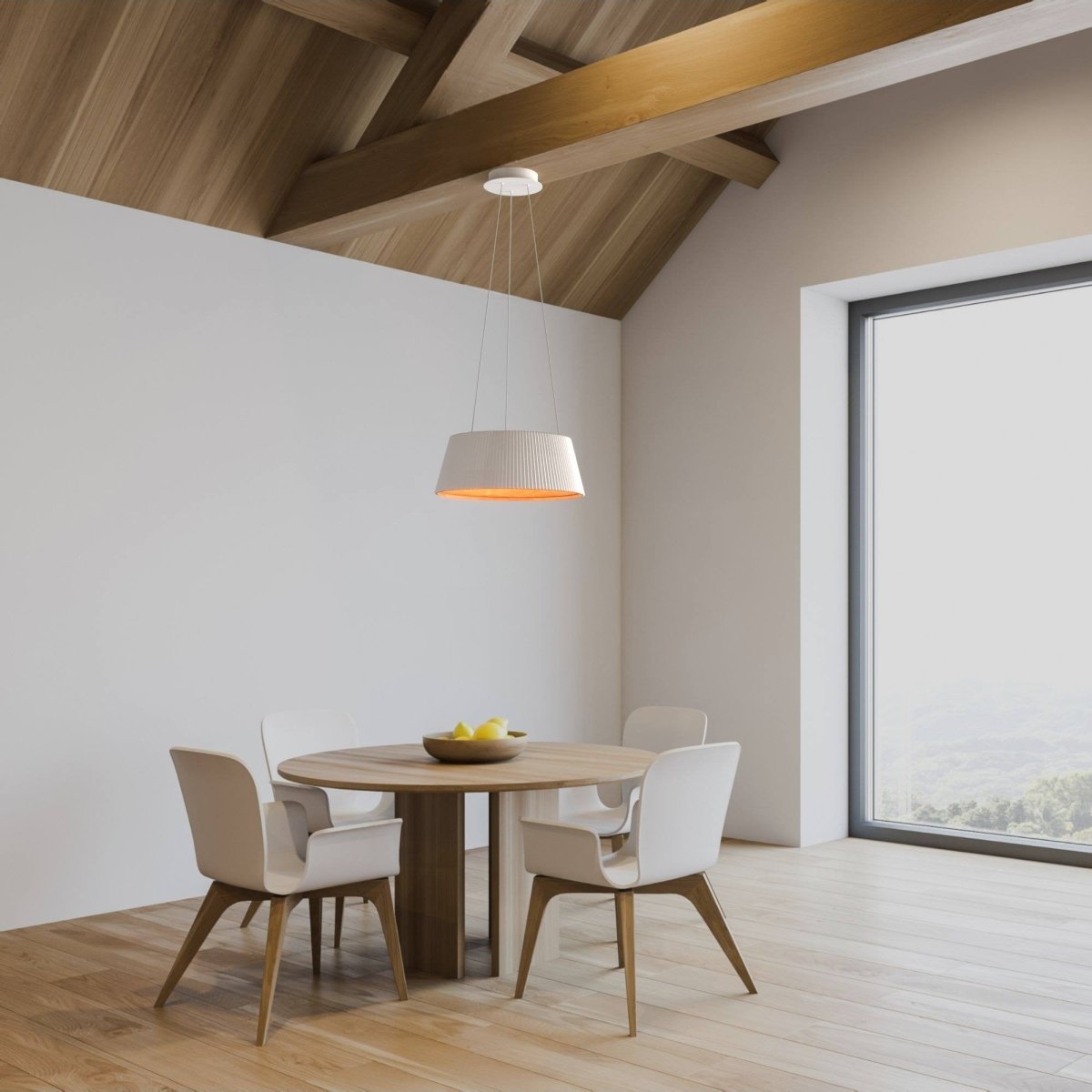 Lámpara colgante LED CCT 24W - Efecto madera - ø46cm - Barcelona Led-Decoración
