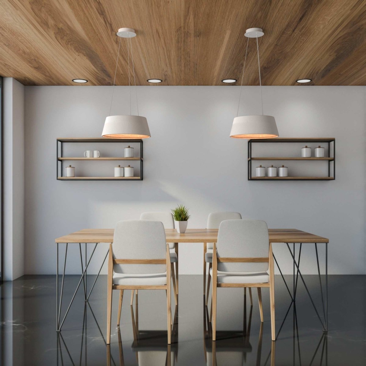 Lámpara colgante LED CCT 24W - Efecto madera - ø46cm - Barcelona Led-Decoración