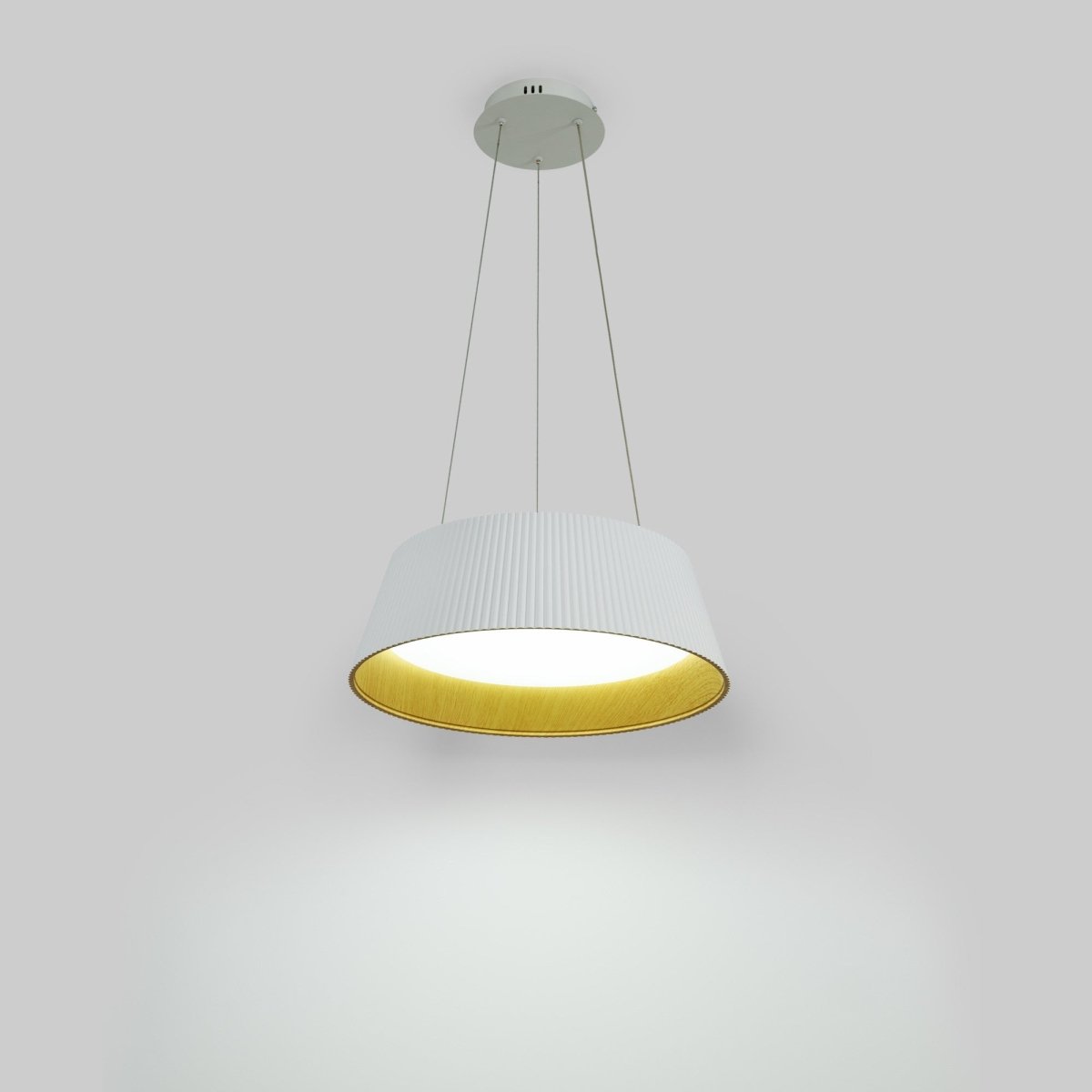 Lámpara colgante LED CCT 24W - Efecto madera - ø46cm - Barcelona Led-Decoración