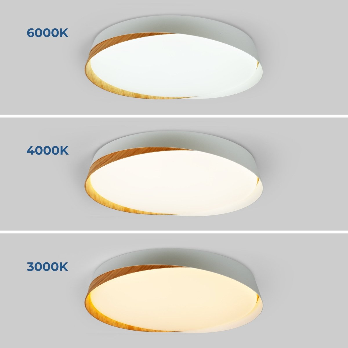 Lámpara de techo LED tipo plafón CCT 24W - Efecto madera - ø40cm - IP22 - Barcelona Led-