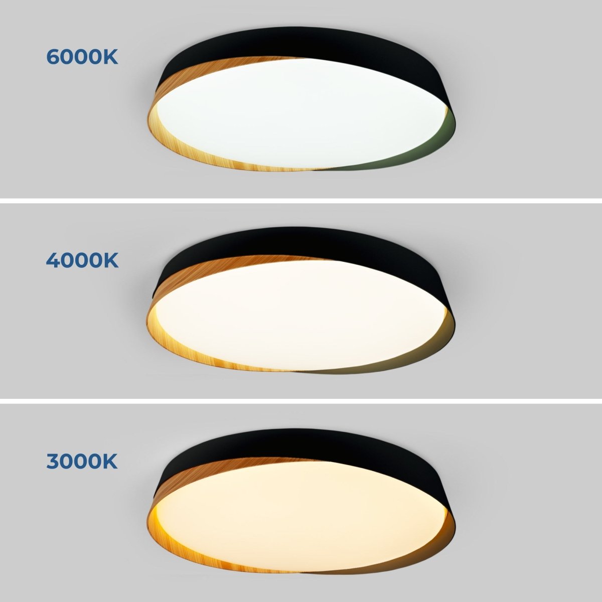 Lámpara de techo LED tipo plafón CCT 24W - Efecto madera - ø40cm - IP22 - Barcelona Led-