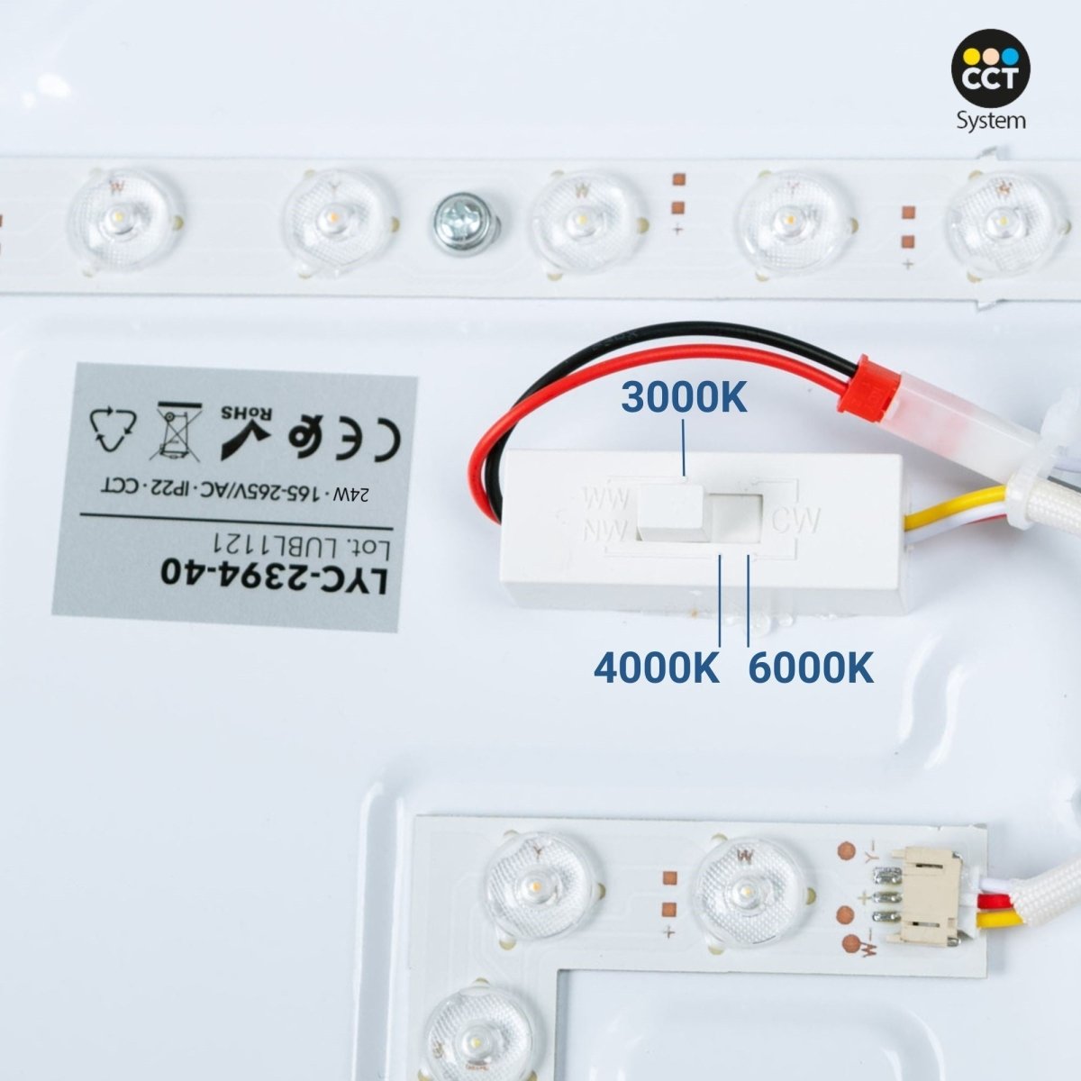 Lámpara de techo LED tipo plafón CCT 24W - Efecto madera - ø40cm - IP22 - Barcelona Led-