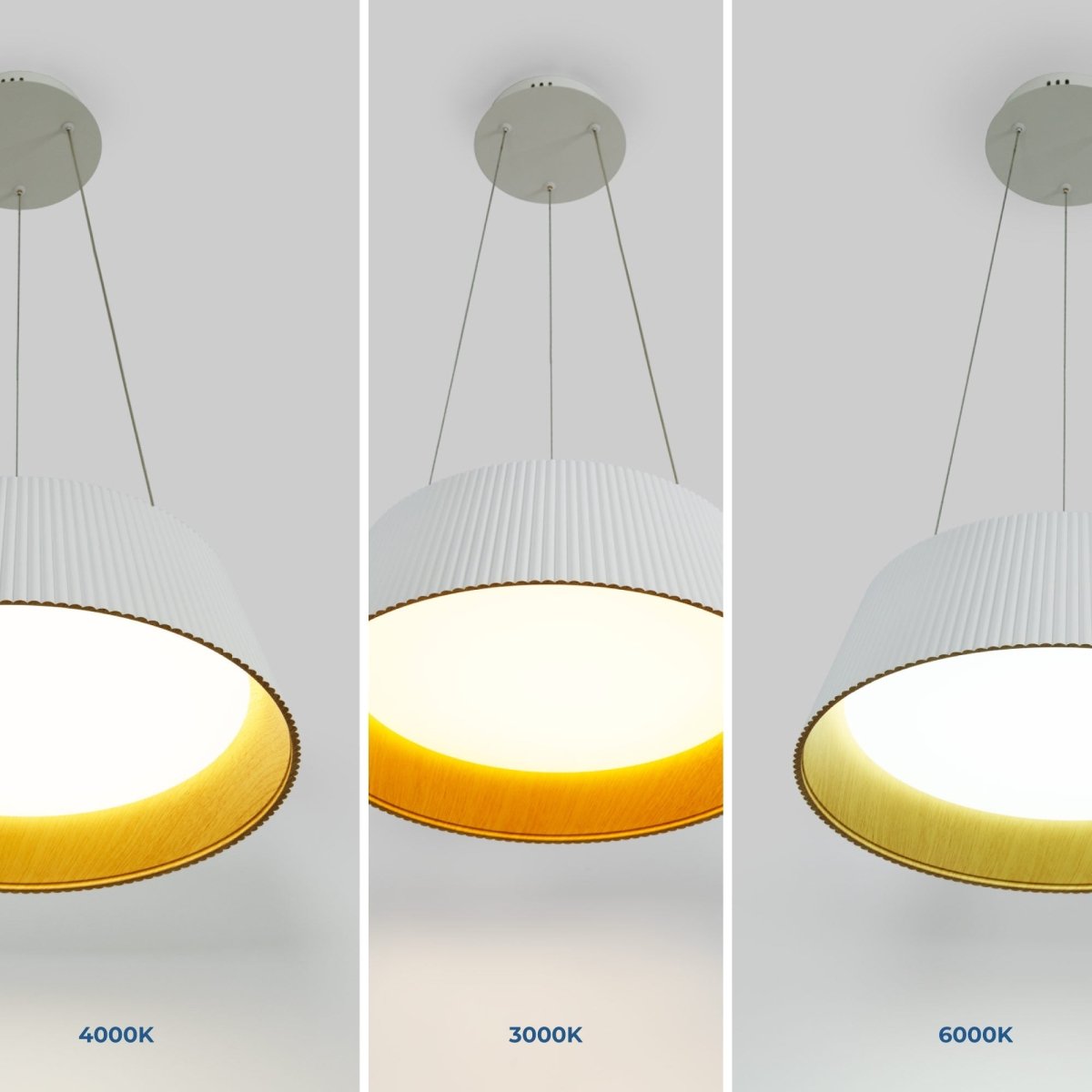 Lámpara colgante LED CCT 24W - Efecto madera - ø46cm - Barcelona Led-Decoración