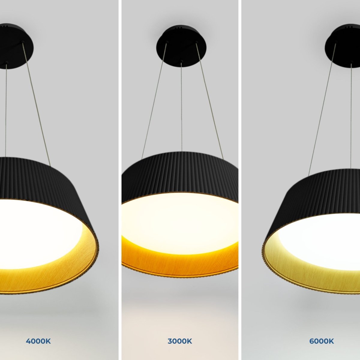 Lámpara colgante LED CCT 24W - Efecto madera - ø46cm - Barcelona Led-Decoración