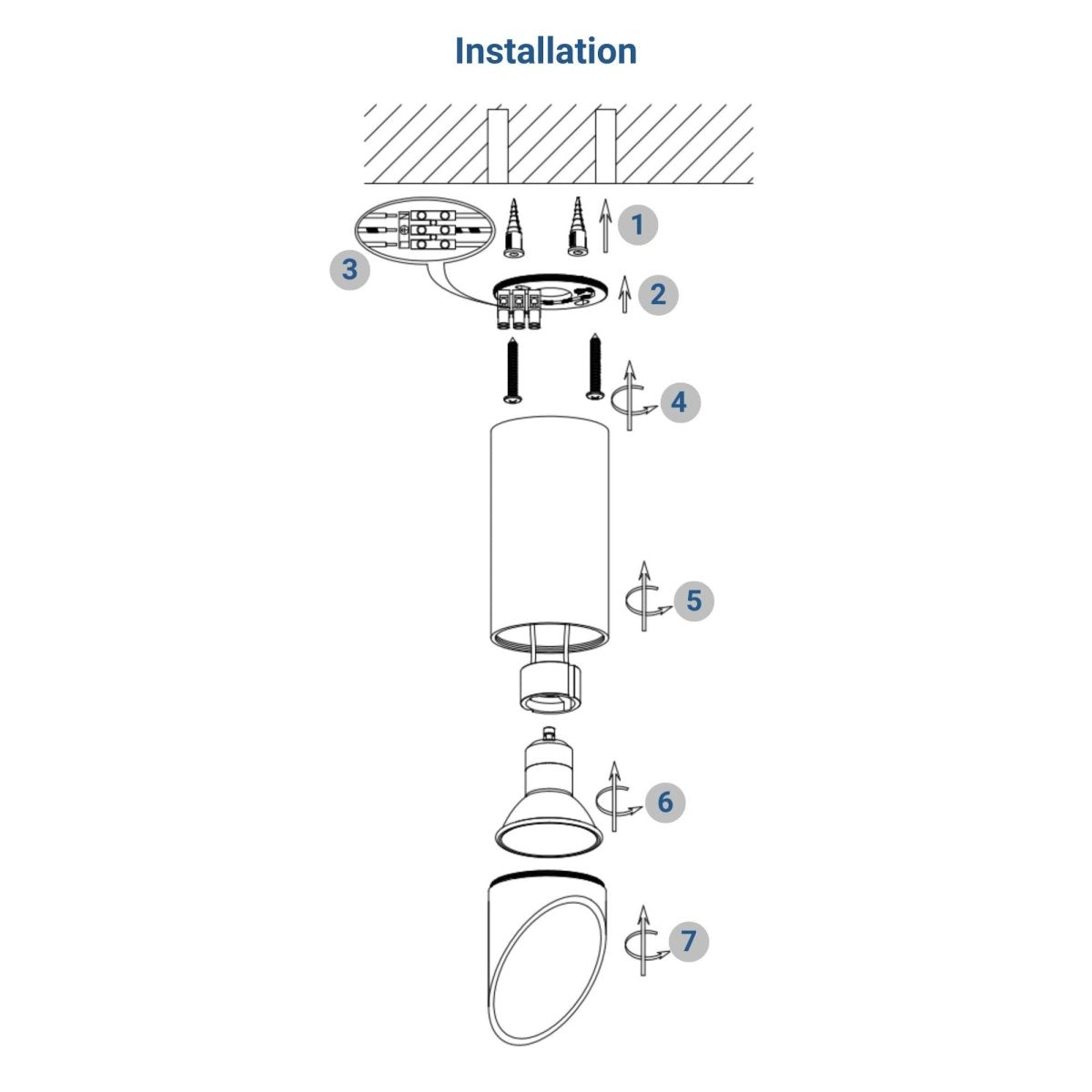 Aplique de techo aluminio "Vina" - Biselado - 20cm - GU10 - Barcelona Led-Decoración