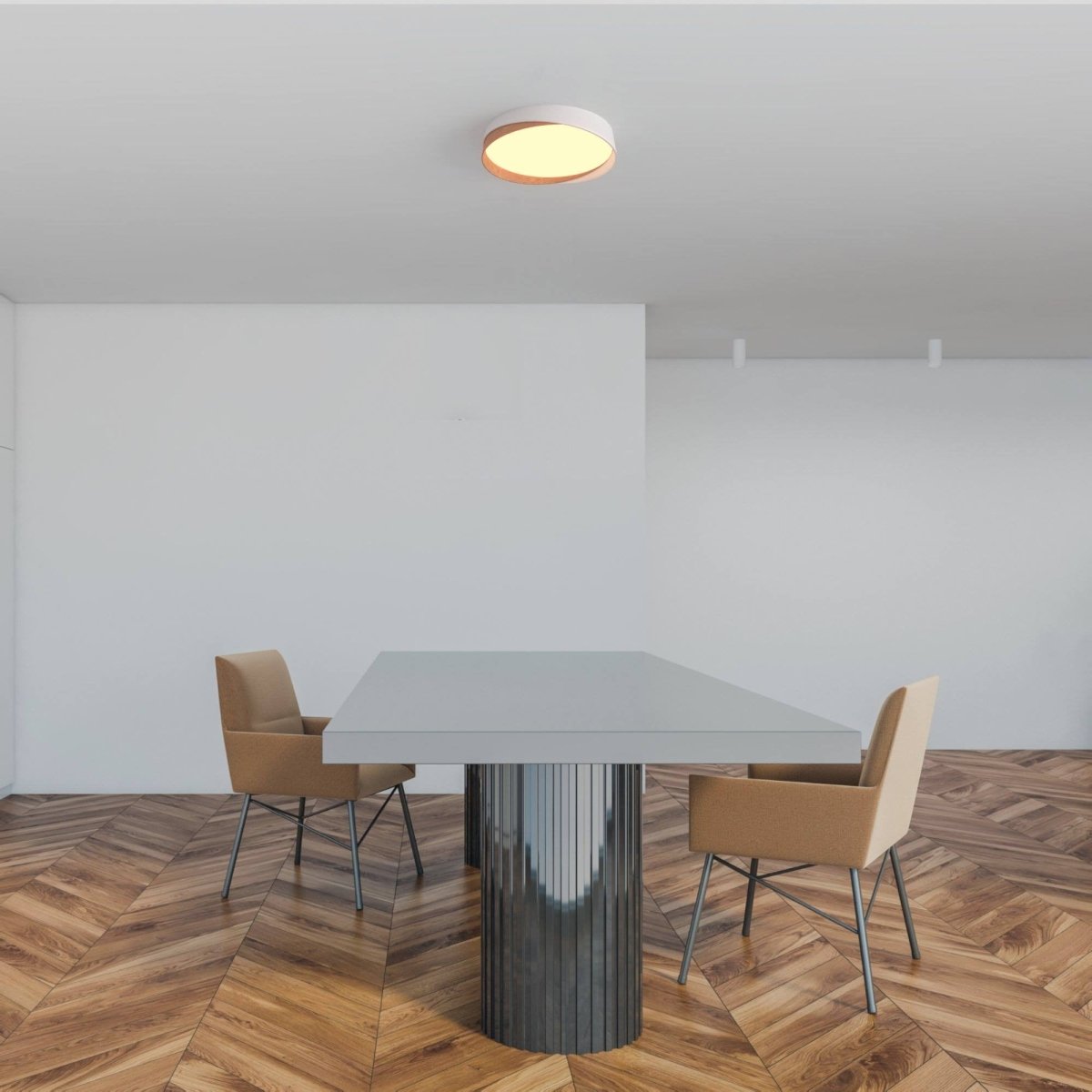 Lámpara de techo LED tipo plafón CCT 24W - Efecto madera - ø40cm - IP22 - Barcelona Led-