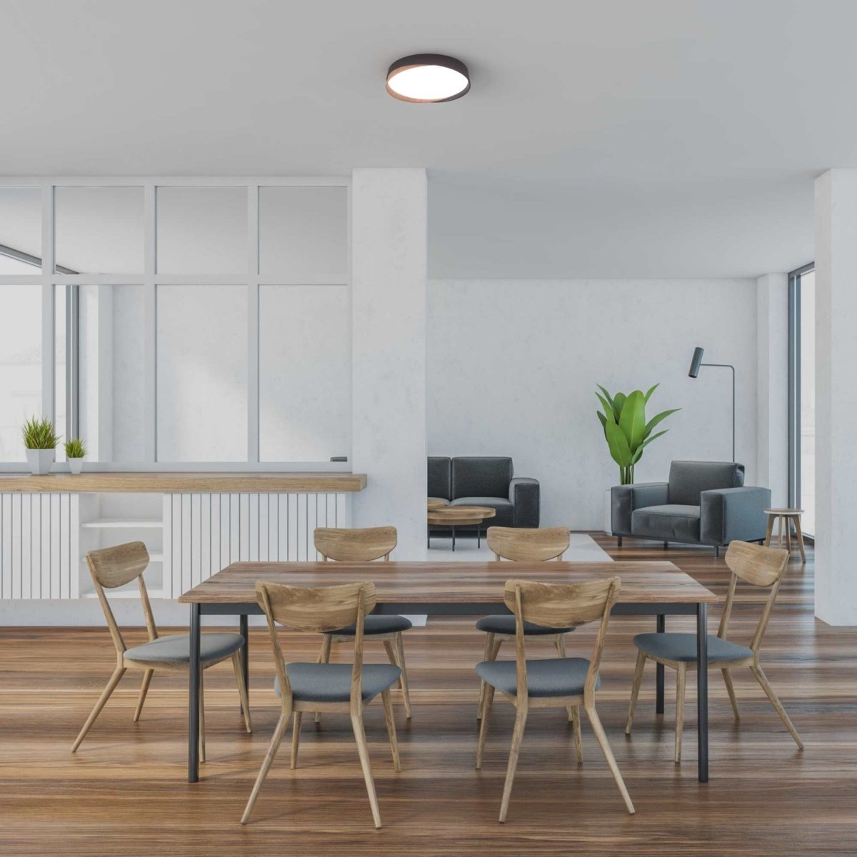 Lámpara de techo LED tipo plafón CCT 24W - Efecto madera - ø40cm - IP22 - Barcelona Led-