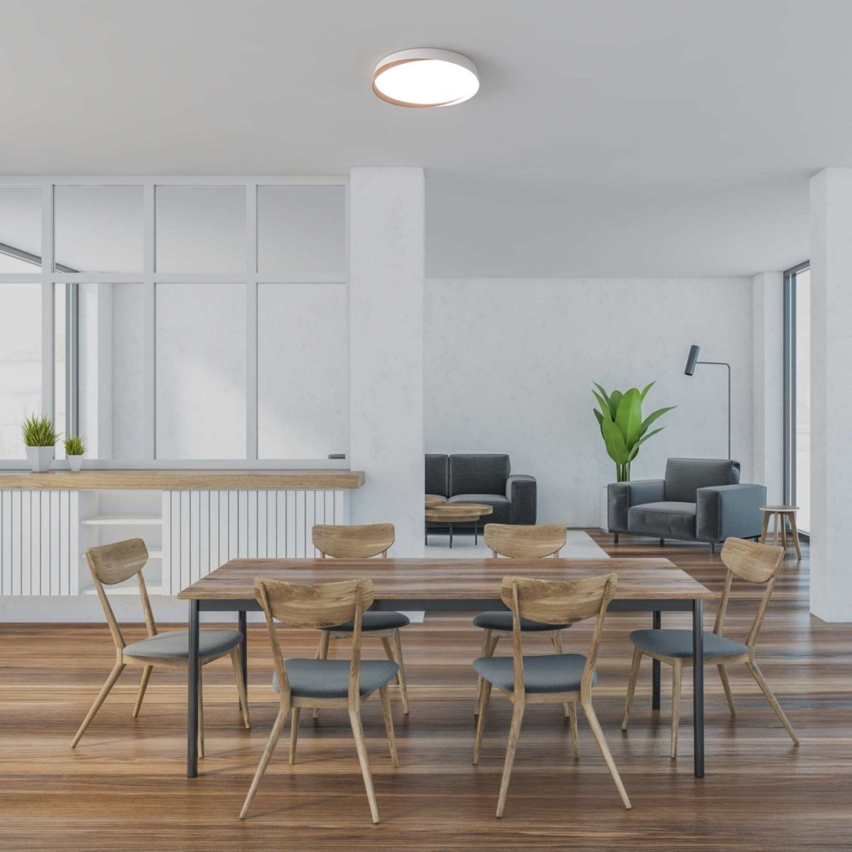 Lámpara de techo LED tipo plafón CCT 36W - Efecto madera - ø50cm - IP22 - Barcelona Led-