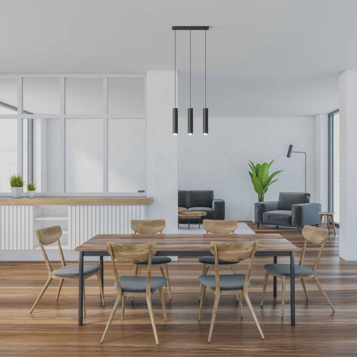 Lámpara colgante triple minimalista "Bila 3" - GU10 - Barcelona Led-Decoración