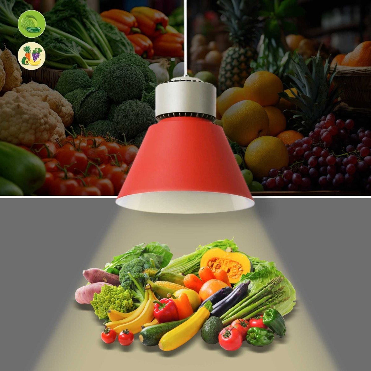 Campana LED 36W especial para fruterías y verdulerías  - Driver KeGu - Barcelona Led-
