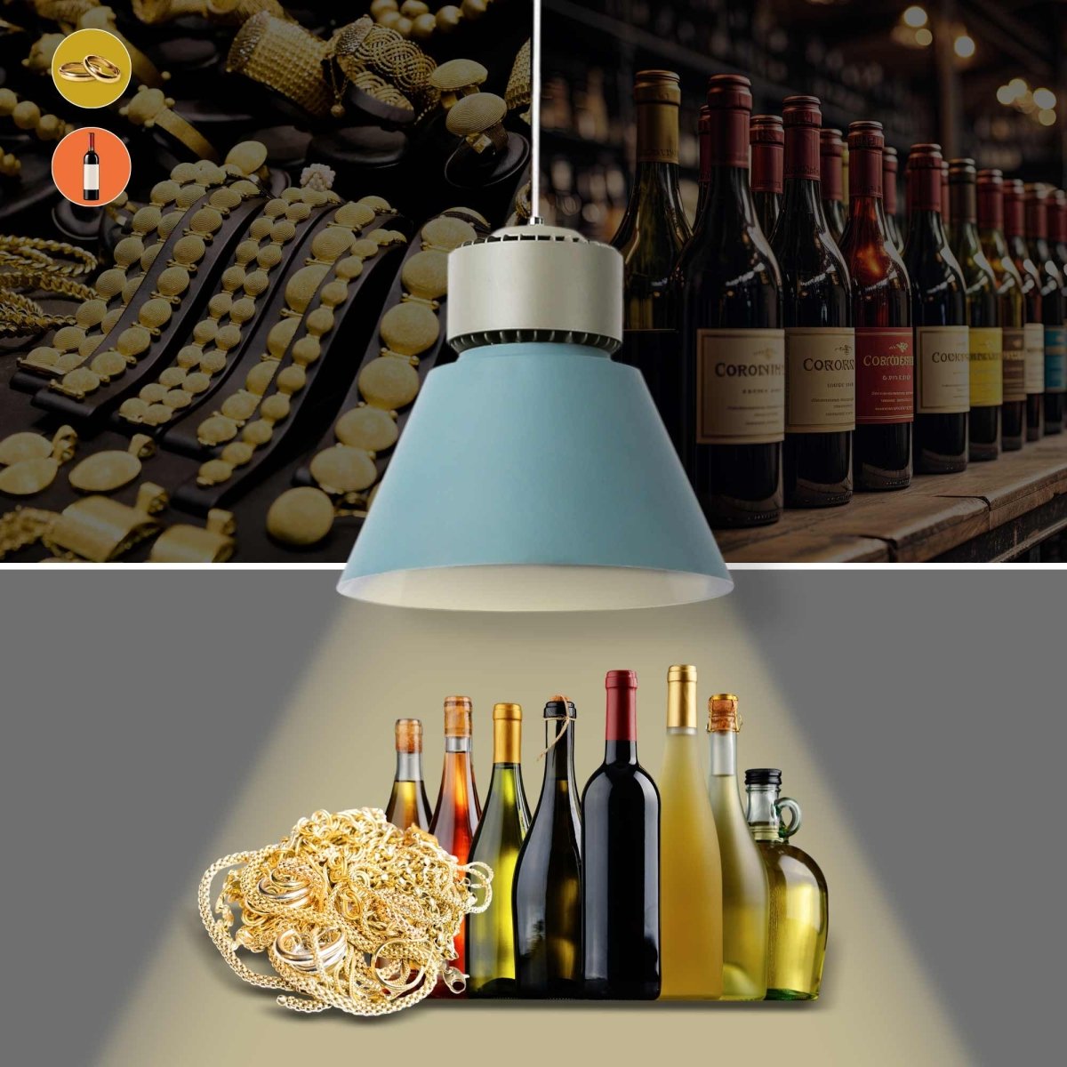 Campana LED 36W especial para oro y vino - Driver KeGu - Barcelona Led-