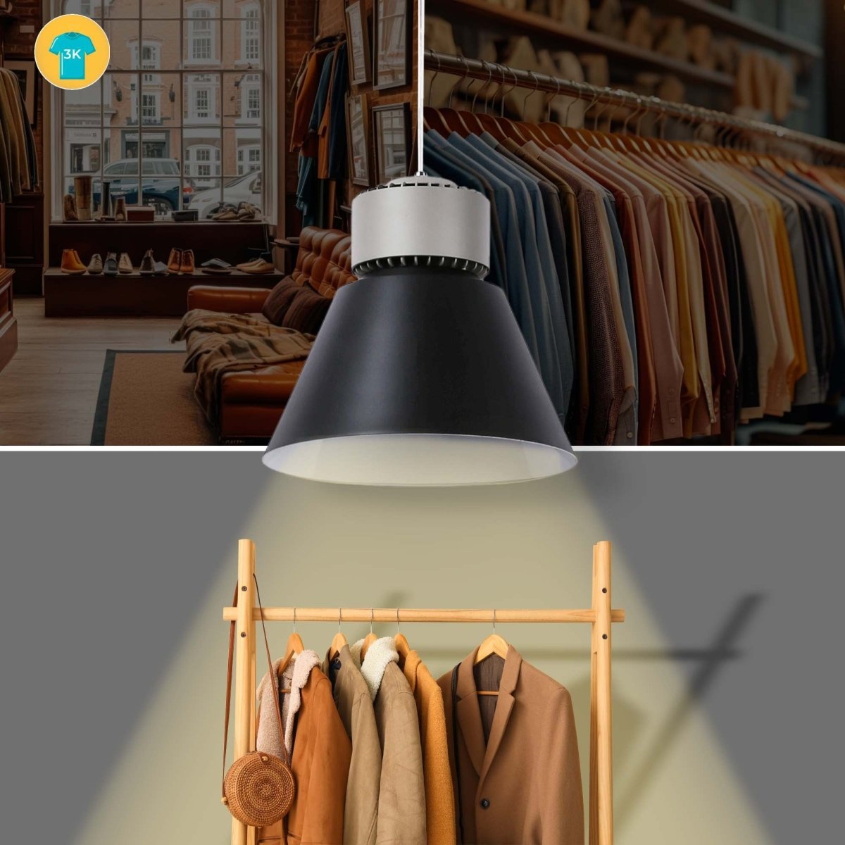 Campana LED 36W especial para moda y retail - CRI90 - 3000K - Driver KeGu - Barcelona Led-