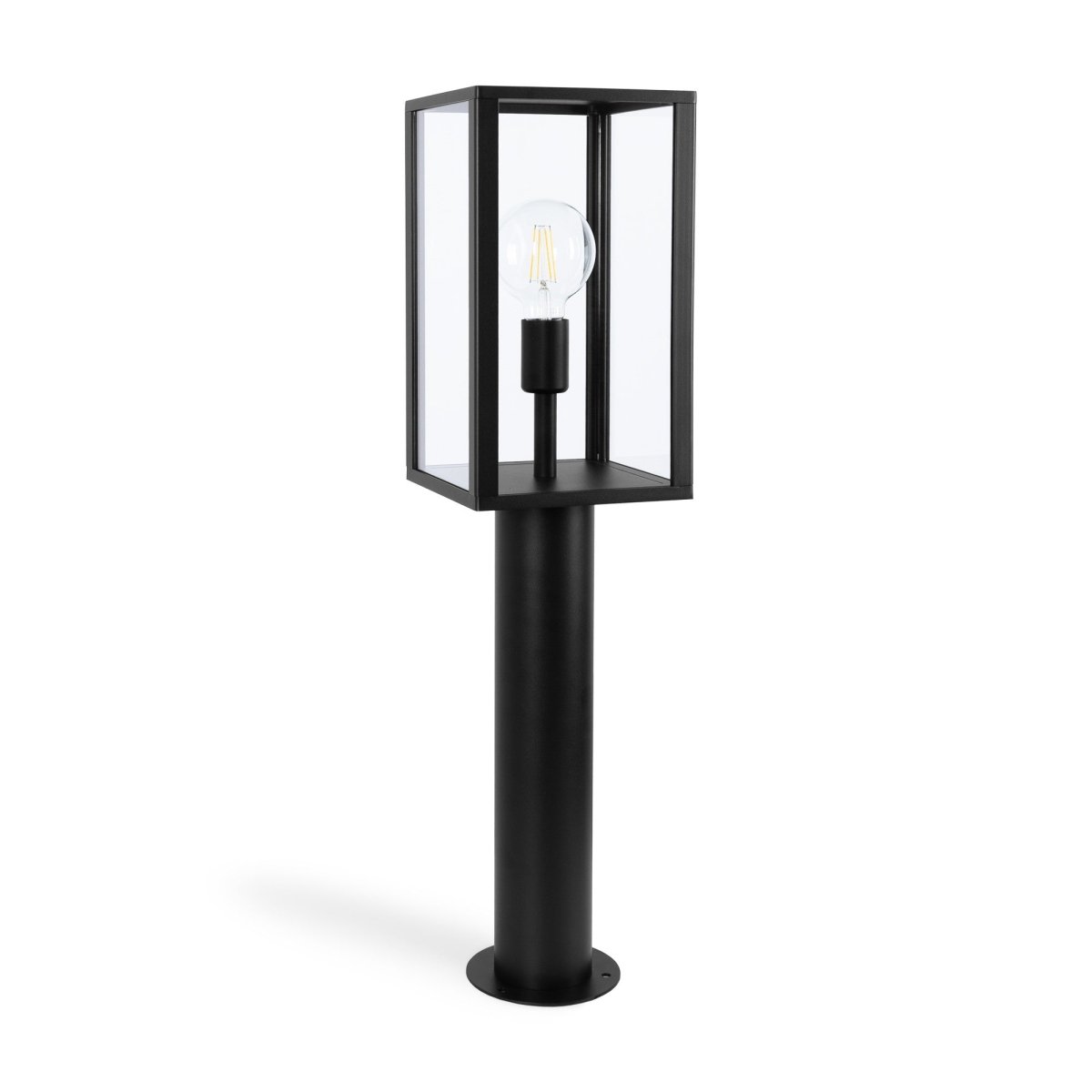 Farola de jardín tipo bolardo "Glass House" - 80cm - E27 - Barcelona Led-