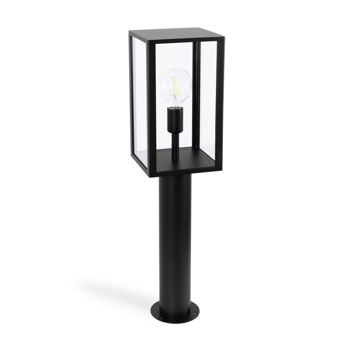 Farola de jardín tipo bolardo "Glass House" - 80cm - E27 - Barcelona Led-