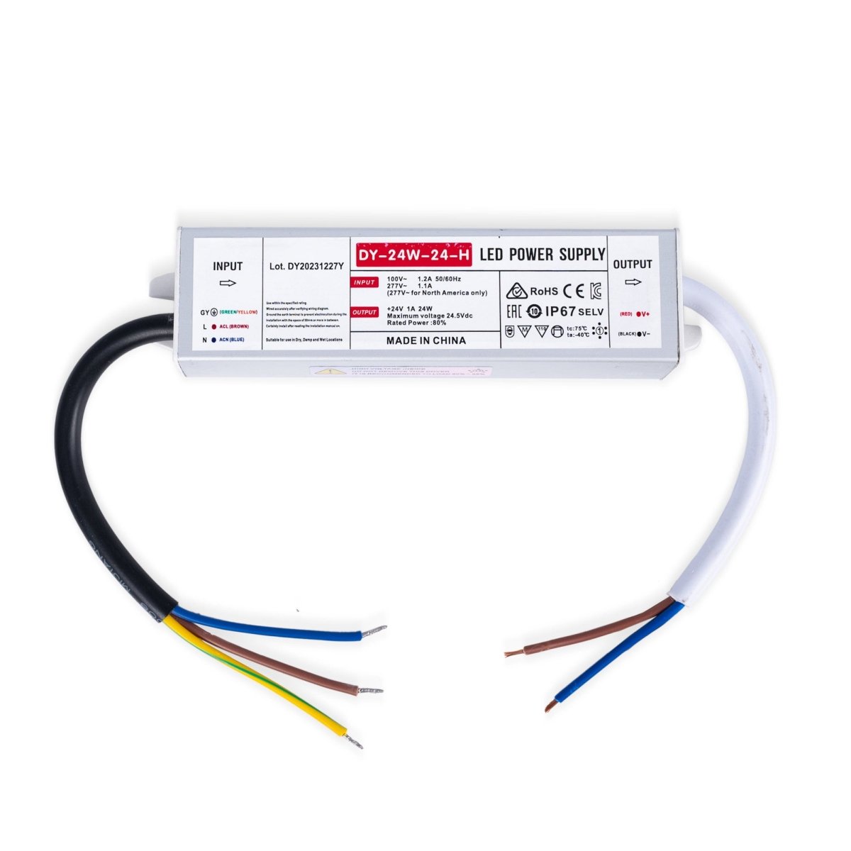 Fuente de alimentación estanca slim 24W 24V - 1.0A - IP67 - Barcelona Led-Material eléctrico